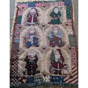 Goodwin Weavers Santa Weave Tapestry Blanket Buck Baldwin Nice  64 X 45‎ Vintage